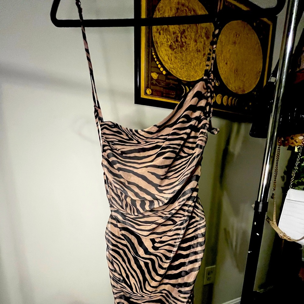 Backless Tiger Print Mini Dress